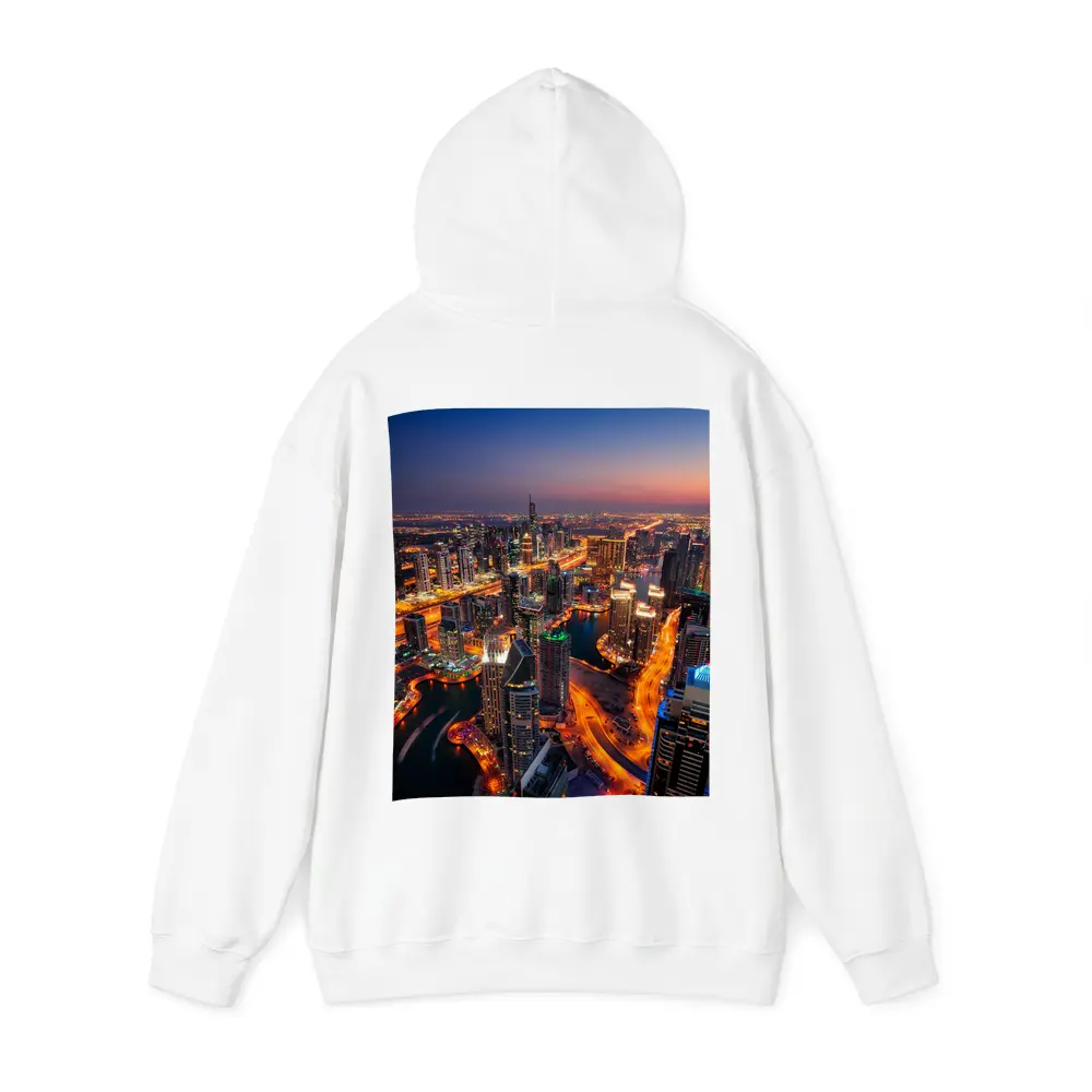 Dubai Marina Skyline Aerial Night View – Hoodies