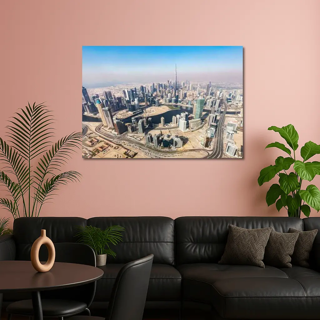 Dubai Skyline Aerial View Burj Khalifa – Wall Art