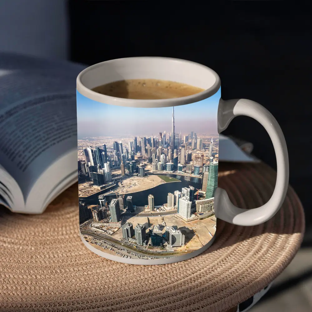 Dubai Skyline Aerial View Burj Khalifa – Mugs