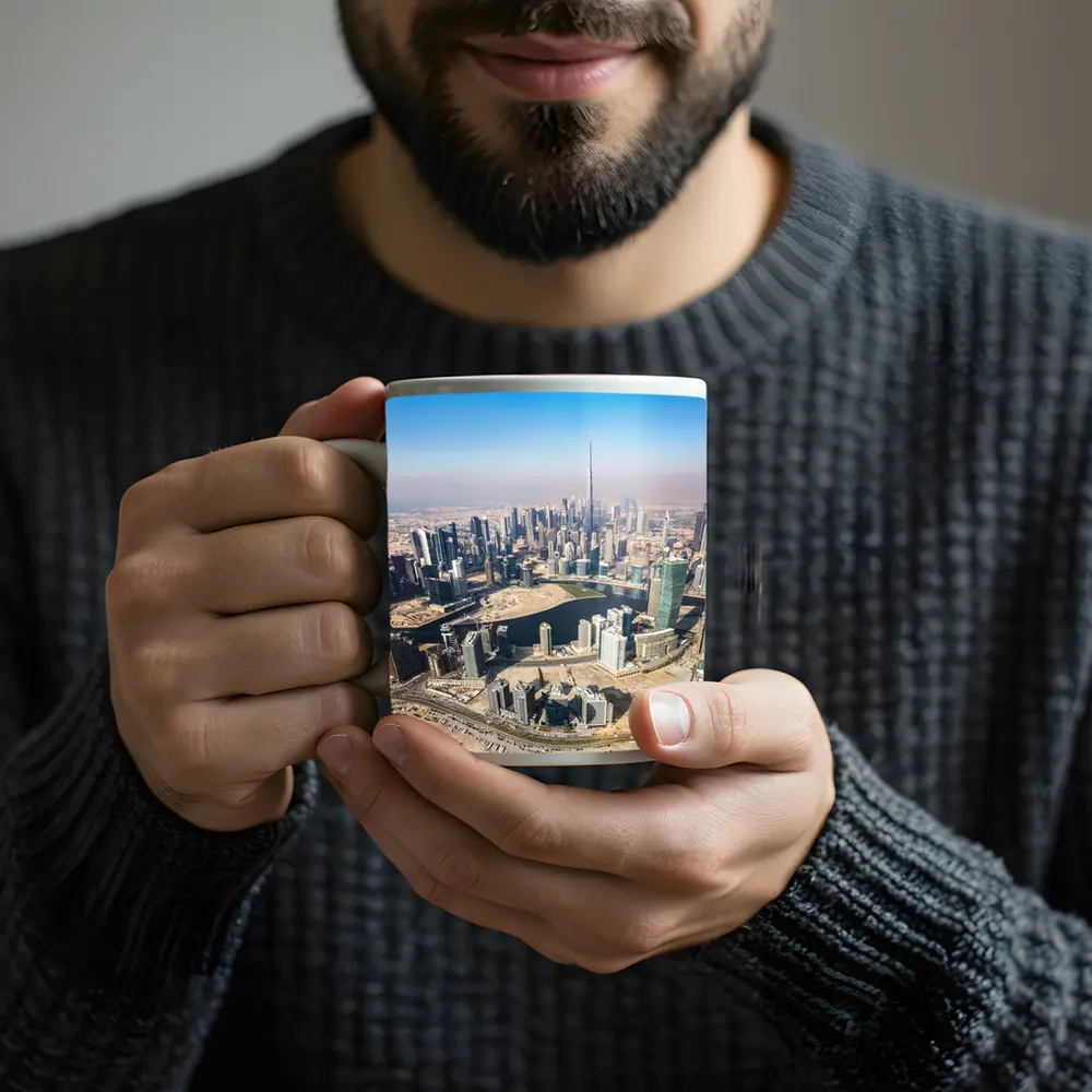 Dubai Skyline Aerial View Burj Khalifa – Mugs