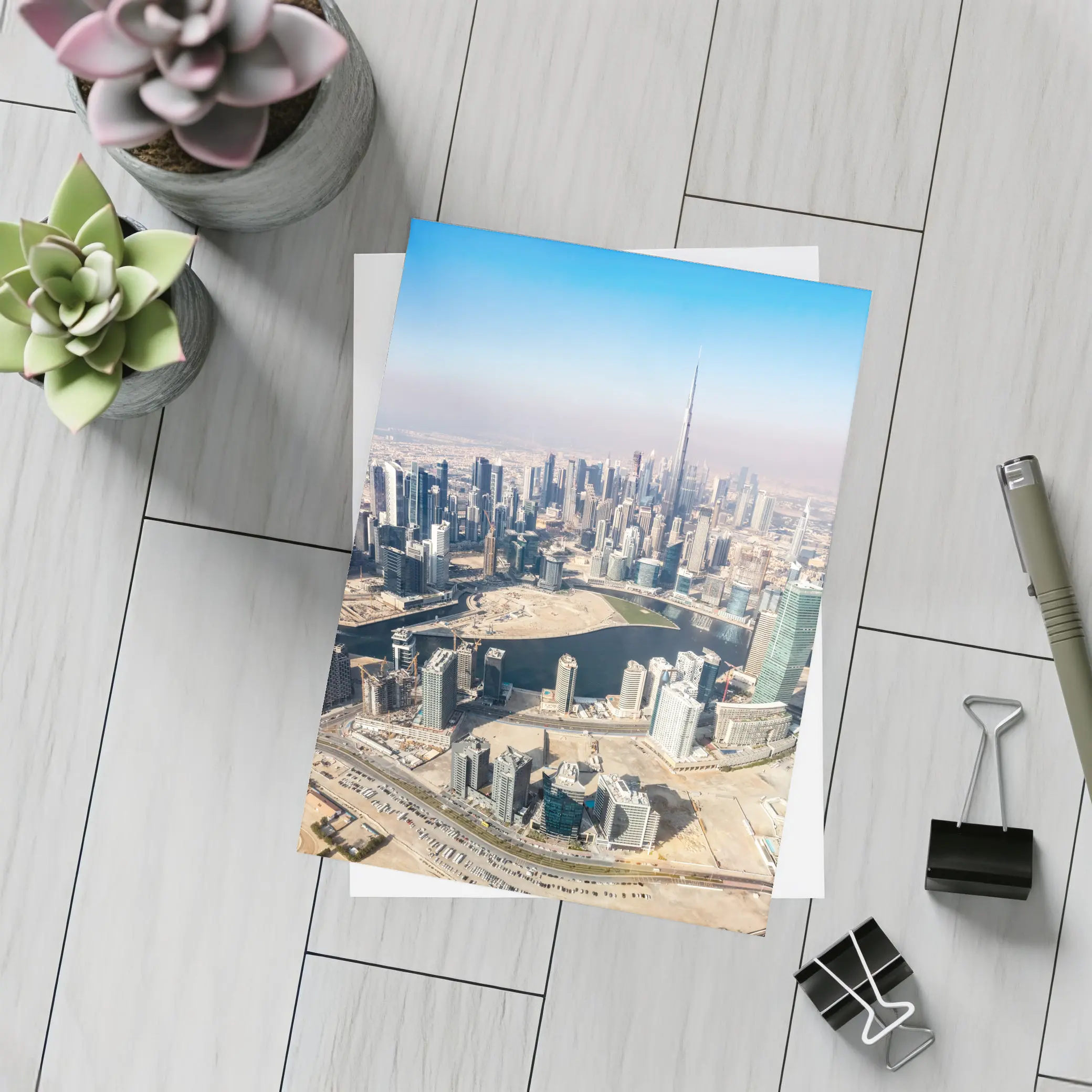 Dubai Skyline Aerial View Burj Khalifa – Postcards