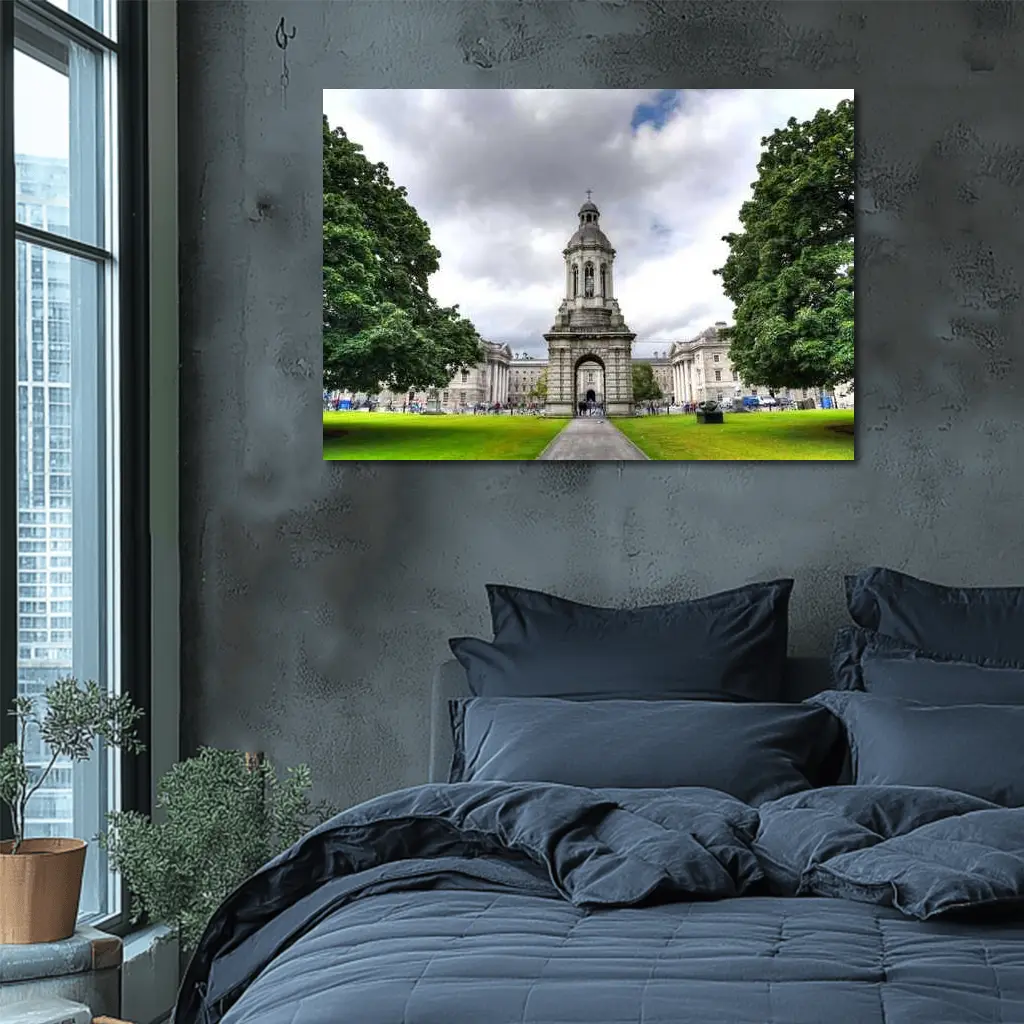 Trinity College Dublin Campanile Cloudy Sky – Wall Art