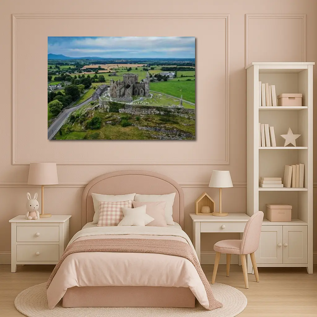 Rock of Cashel Ancient Ruins Ireland Landscape – Wall Art