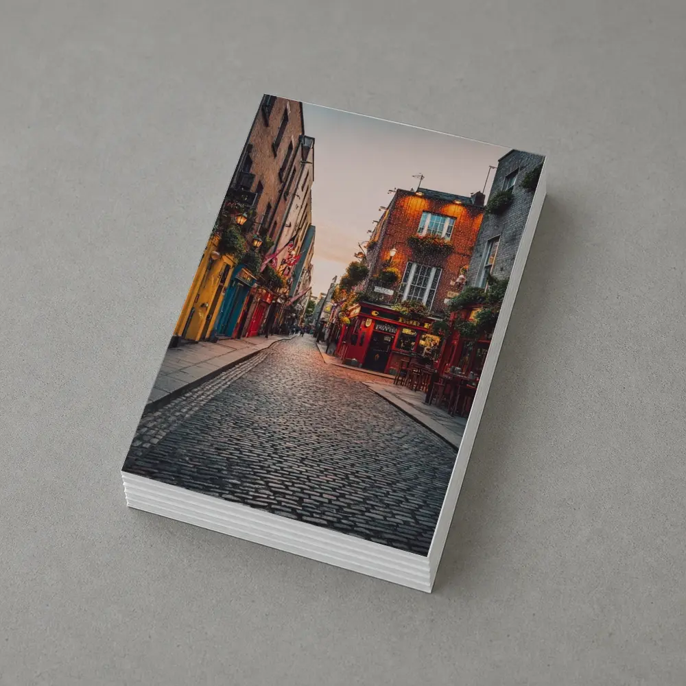 Dublin Temple Bar Cobblestone Street Dusk – Postcards