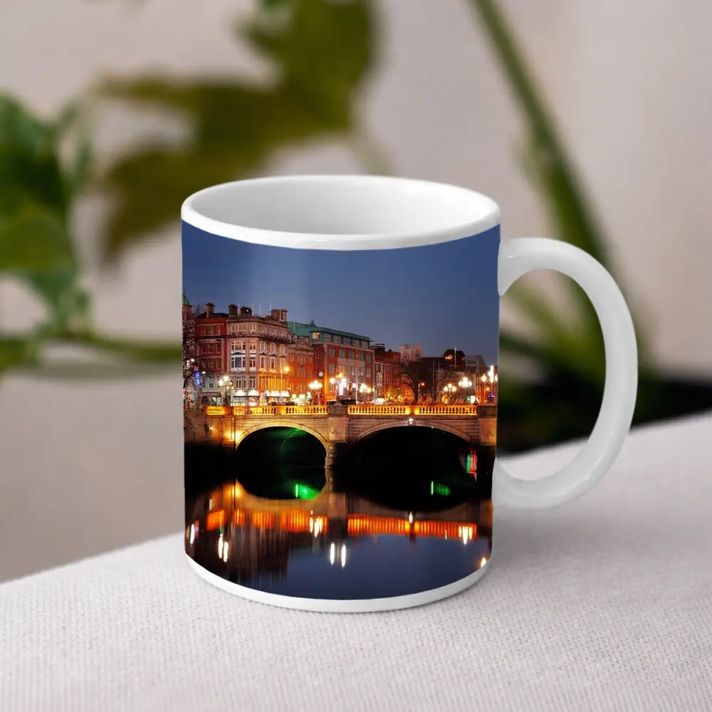 O'Connell Bridge Dublin City Night Lights – Mugs