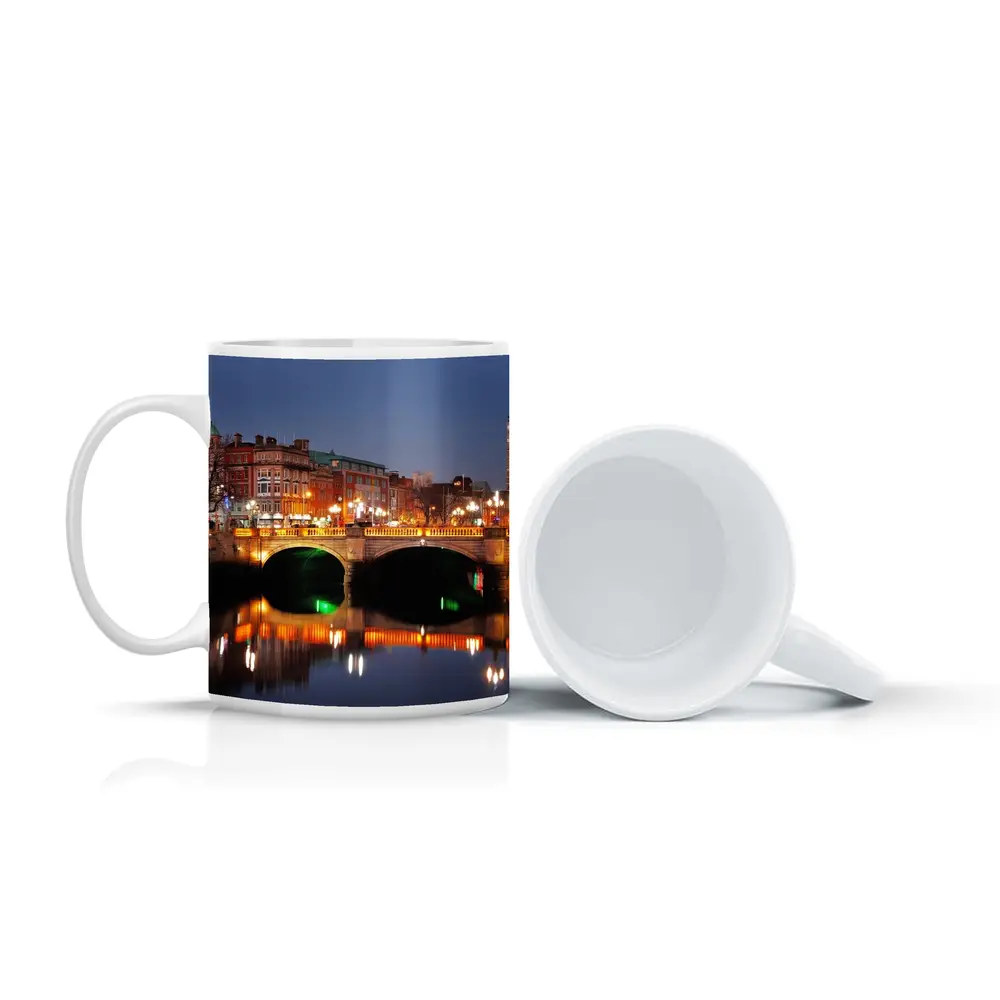 O'Connell Bridge Dublin City Night Lights – Mugs