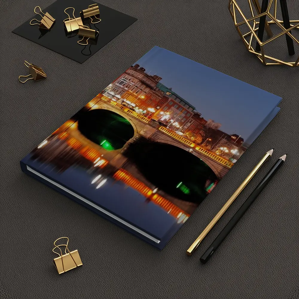 O'Connell Bridge Dublin City Night Lights – Notebooks