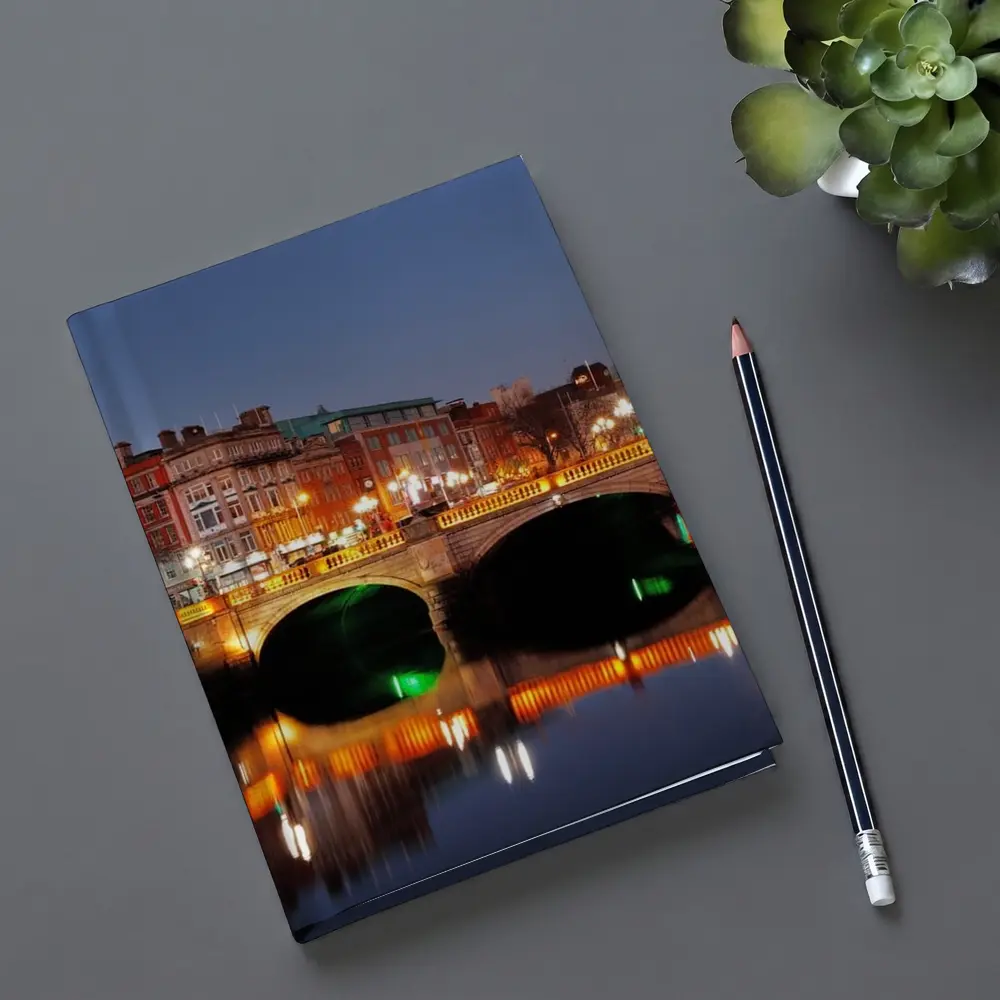O'Connell Bridge Dublin City Night Lights – Notebooks