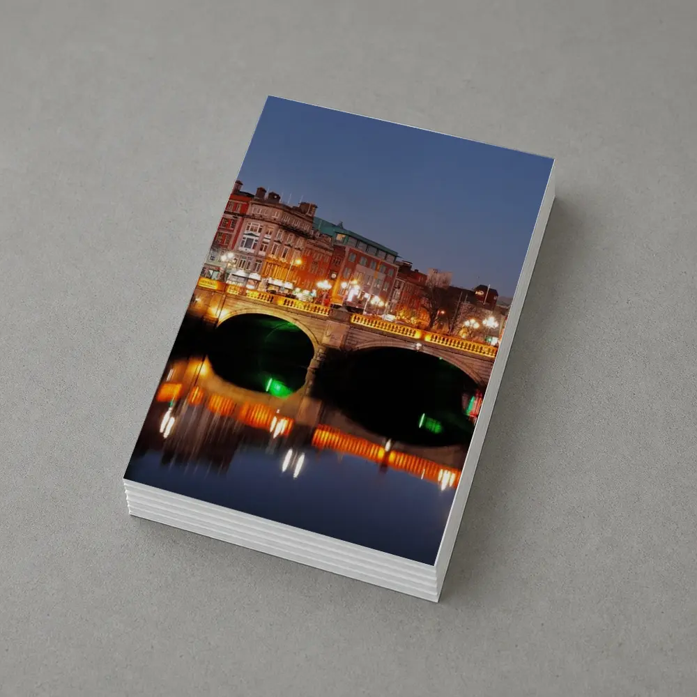 O'Connell Bridge Dublin City Night Lights – Postcards