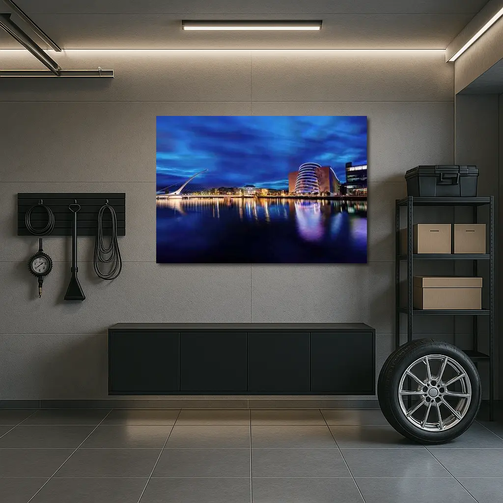 Dublin Docklands Samuel Beckett Bridge Night Reflections – Wall Art