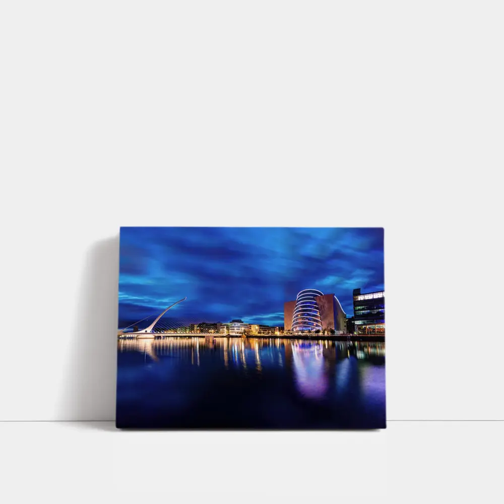 Dublin Docklands Samuel Beckett Bridge Night Reflections – Wall Art