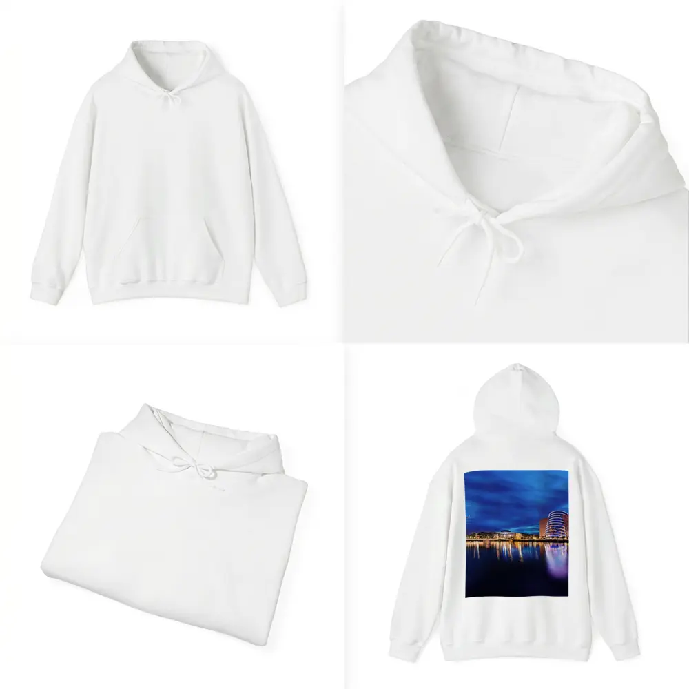 Dublin Docklands Samuel Beckett Bridge Night Reflections – Hoodies