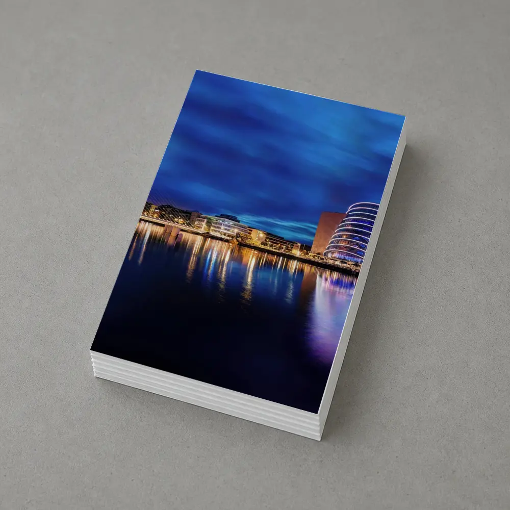 Dublin Docklands Samuel Beckett Bridge Night Reflections – Postcards