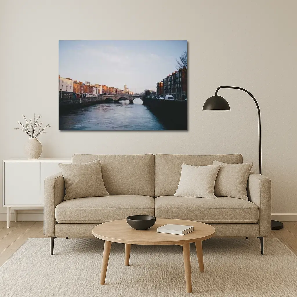 Dublin River Liffey Stone Bridge Cityscape – Wall Art