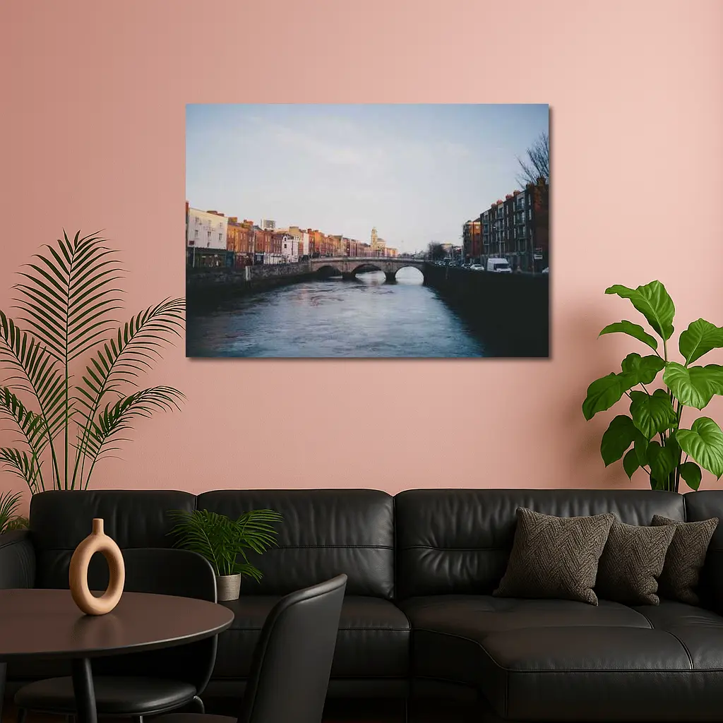 Dublin River Liffey Stone Bridge Cityscape – Wall Art