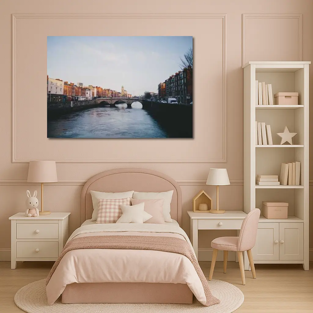 Dublin River Liffey Stone Bridge Cityscape – Wall Art