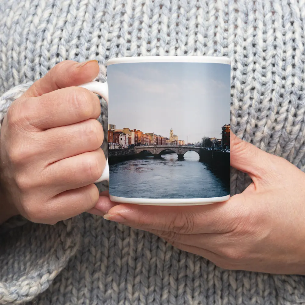 Dublin River Liffey Stone Bridge Cityscape – Mugs