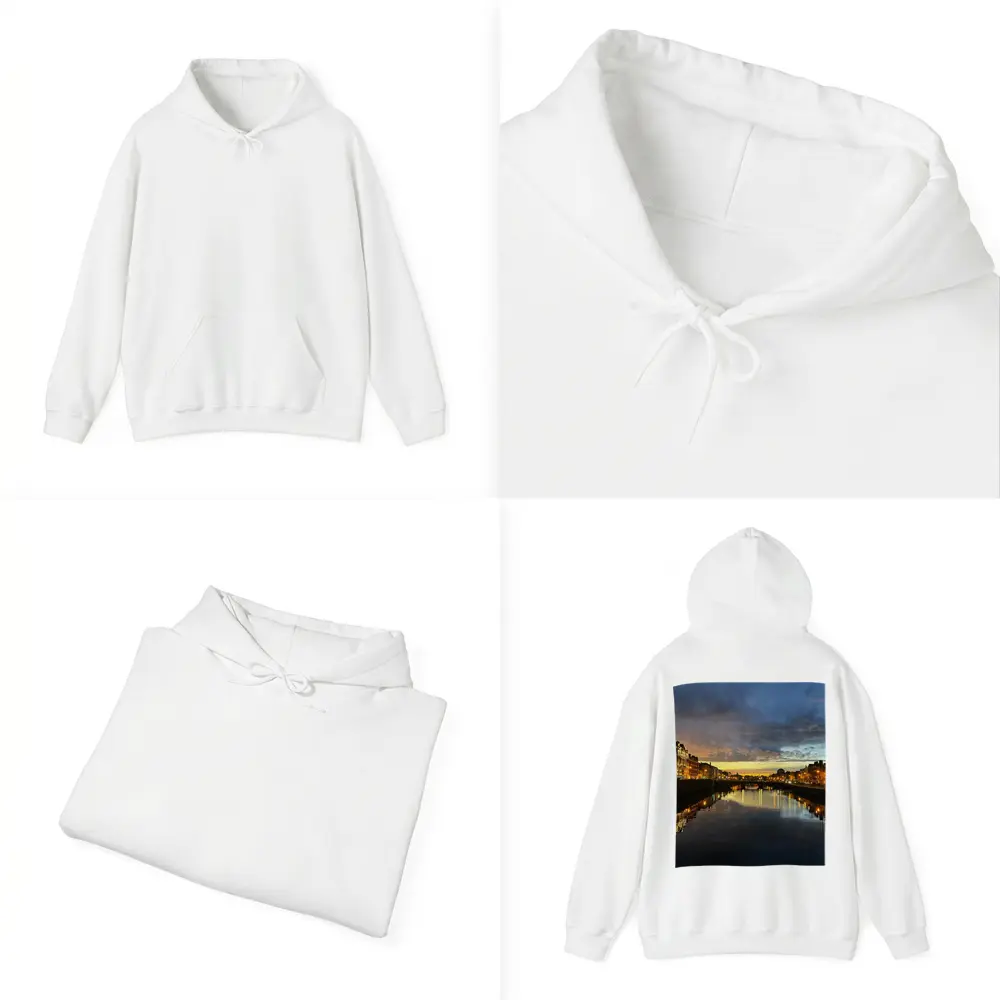 Dublin River Liffey Sunset City Lights – Hoodies