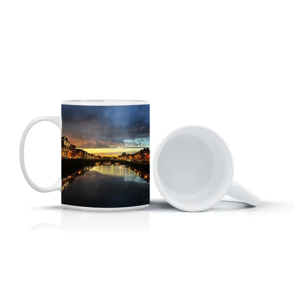 Dublin River Liffey Sunset City Lights – Mugs