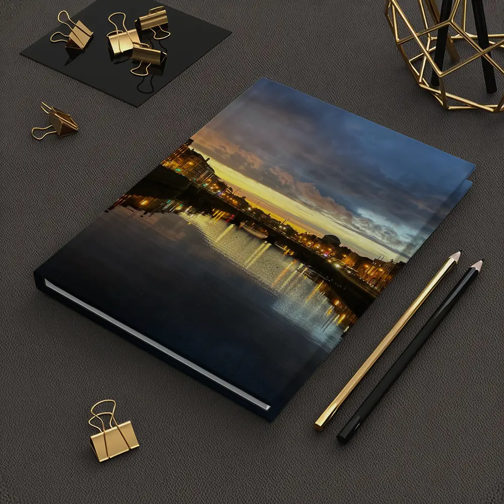 Dublin River Liffey Sunset City Lights – Notebooks