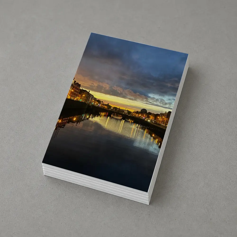 Dublin River Liffey Sunset City Lights – Postcards