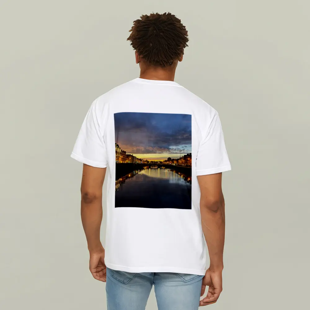 Dublin River Liffey Sunset City Lights – T-Shirts
