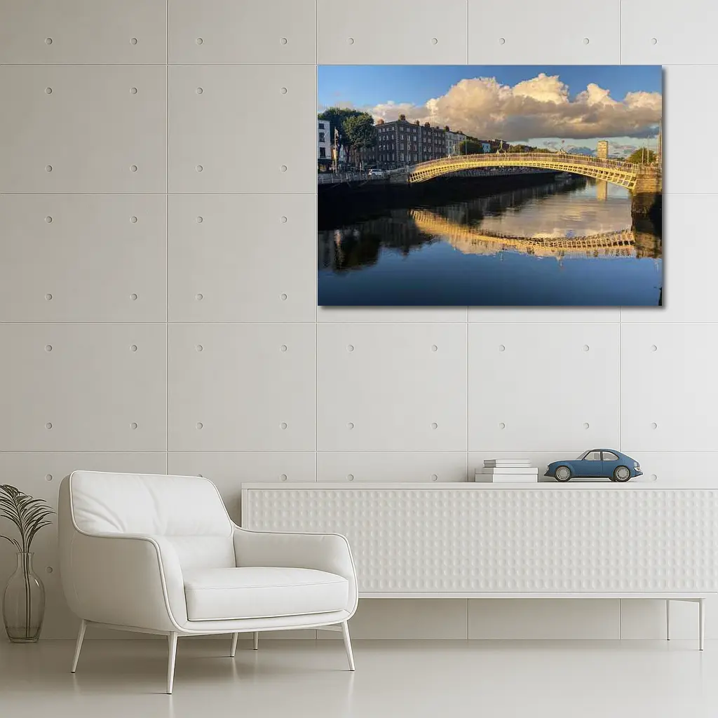 Ha Penny Bridge Dublin River Liffey Reflection – Wall Art