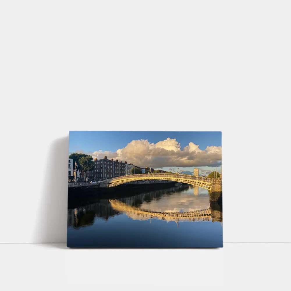 Ha Penny Bridge Dublin River Liffey Reflection – Wall Art