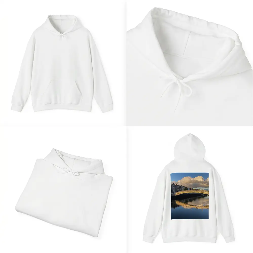Ha Penny Bridge Dublin River Liffey Reflection – Hoodies