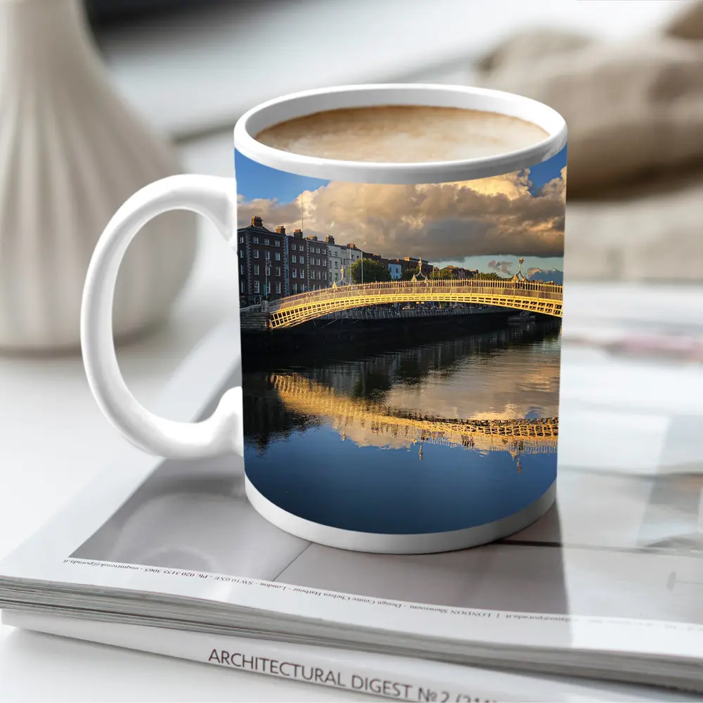 Ha Penny Bridge Dublin River Liffey Reflection – Mugs