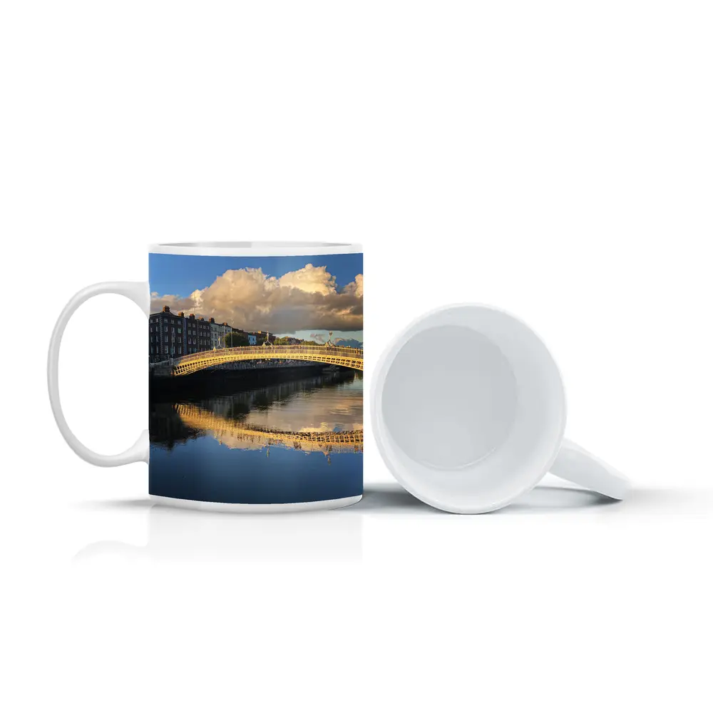 Ha Penny Bridge Dublin River Liffey Reflection – Mugs