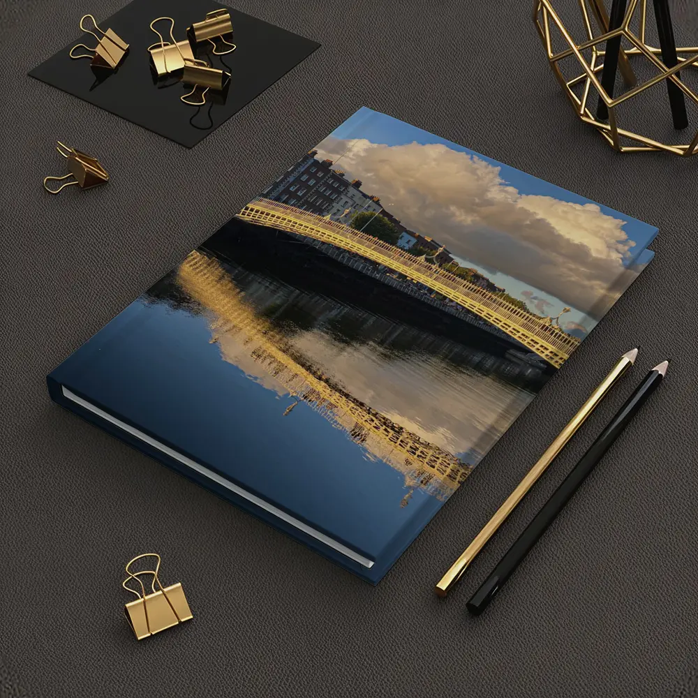 Ha Penny Bridge Dublin River Liffey Reflection – Notebooks