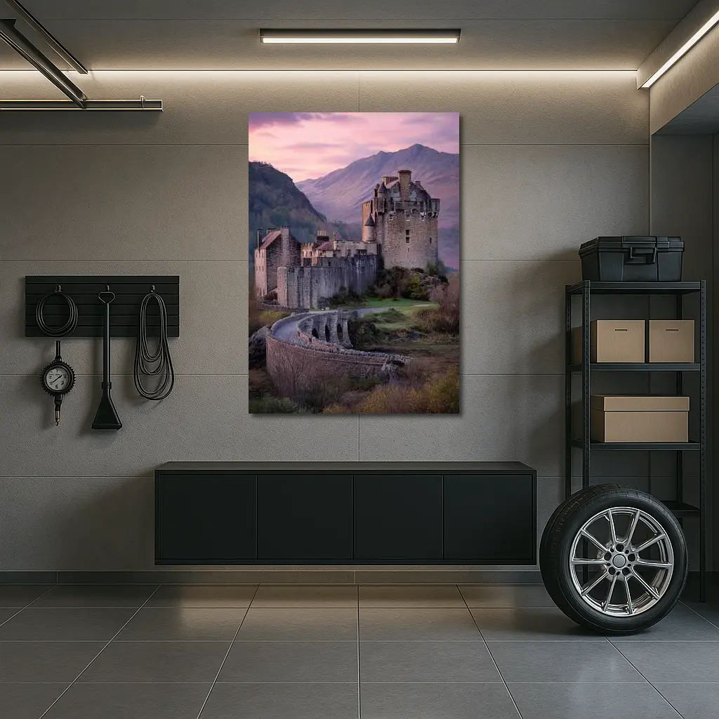 Eilean Donan Castle Scotland Pink Sky – Wall Art