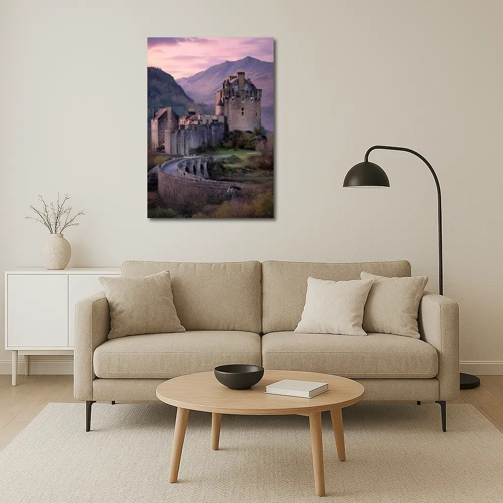 Eilean Donan Castle Scotland Pink Sky – Wall Art
