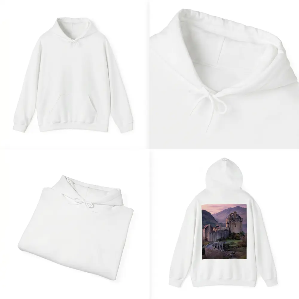 Eilean Donan Castle Scotland Pink Sky – Hoodies