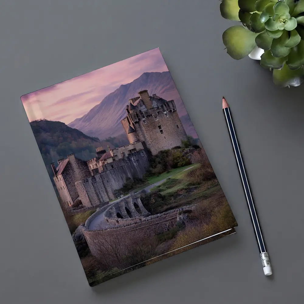 Eilean Donan Castle Scotland Pink Sky – Notebooks
