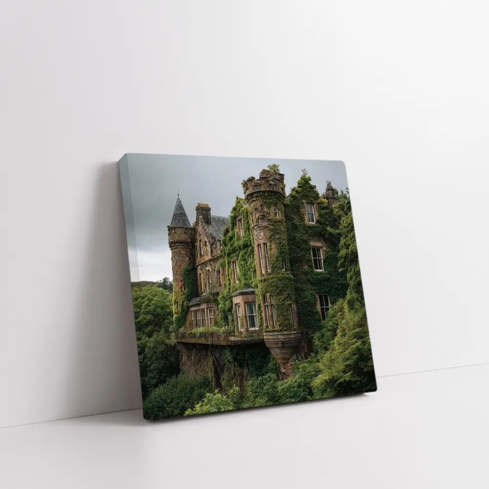 Overgrown Stone Castle Surrounded By Forest – Wall Art