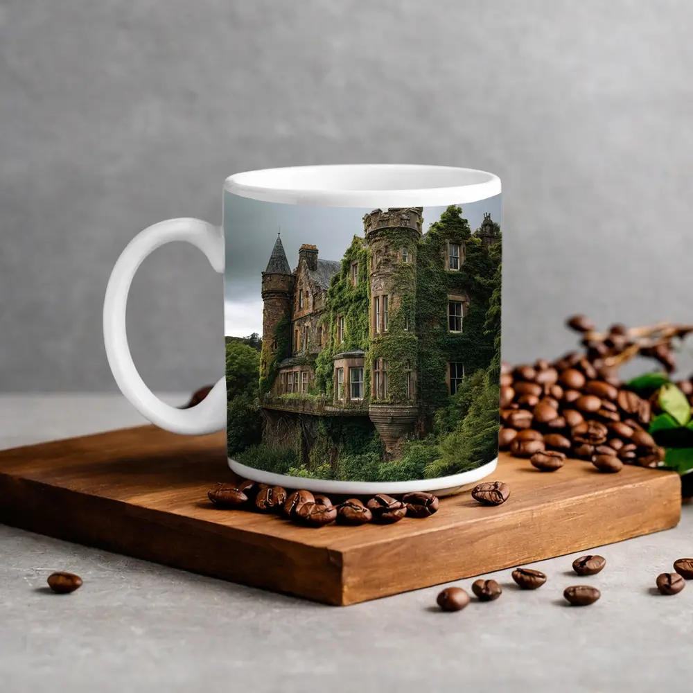 Overgrown Stone Castle Surrounded By Forest – Mugs
