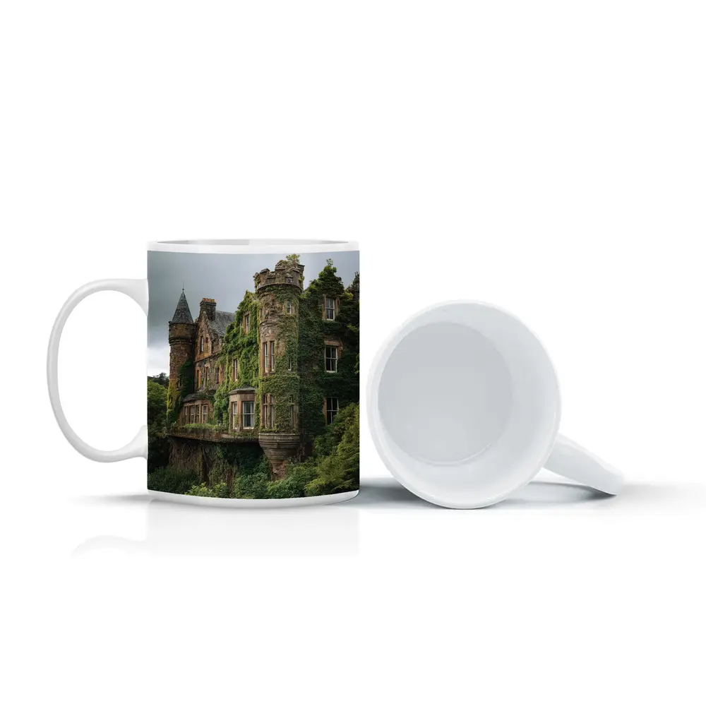 Overgrown Stone Castle Surrounded By Forest – Mugs