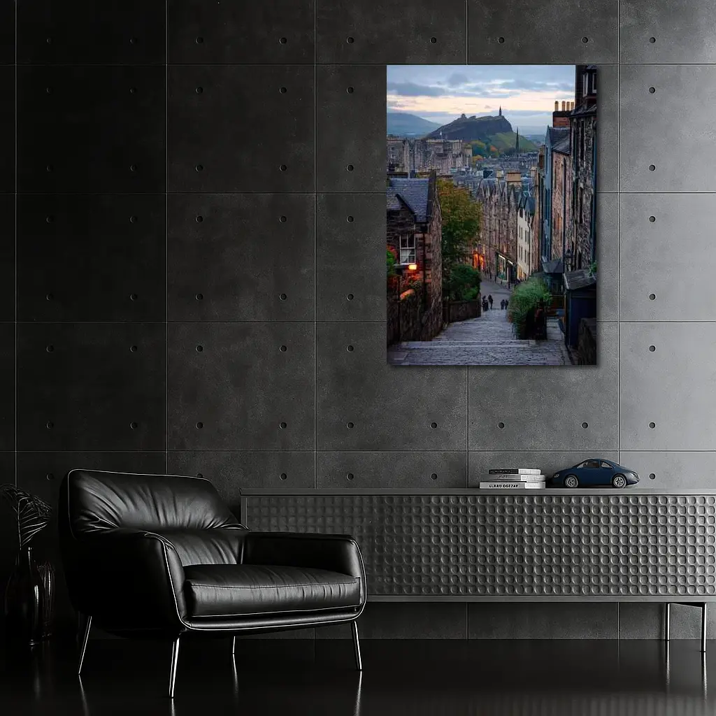 Edinburgh Old Town Cobblestone Street Scotland – Wall Art