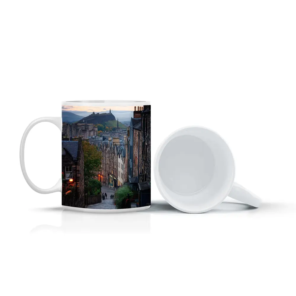 Edinburgh Old Town Cobblestone Street Scotland – Mugs