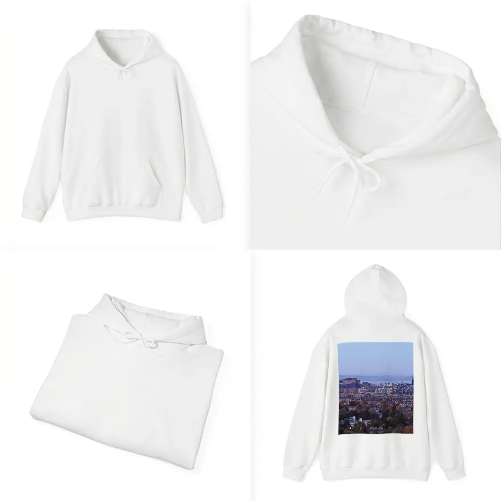 Edinburgh Castle Skyline Autumn Dusk View – Hoodies