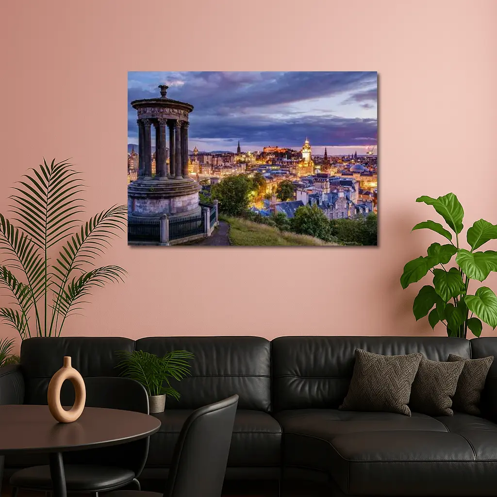 Edinburgh Skyline Dusk Calton Hill Scotland – Wall Art