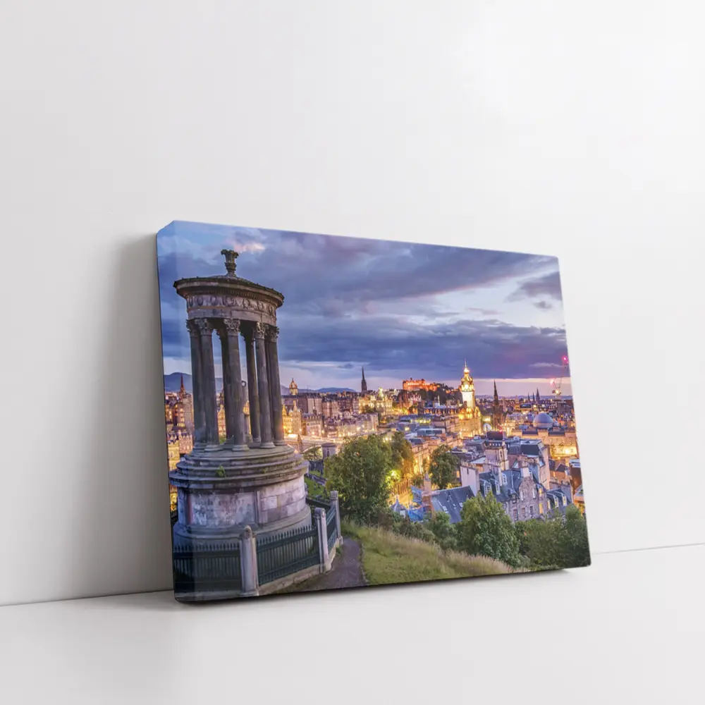 Edinburgh Skyline Dusk Calton Hill Scotland – Wall Art