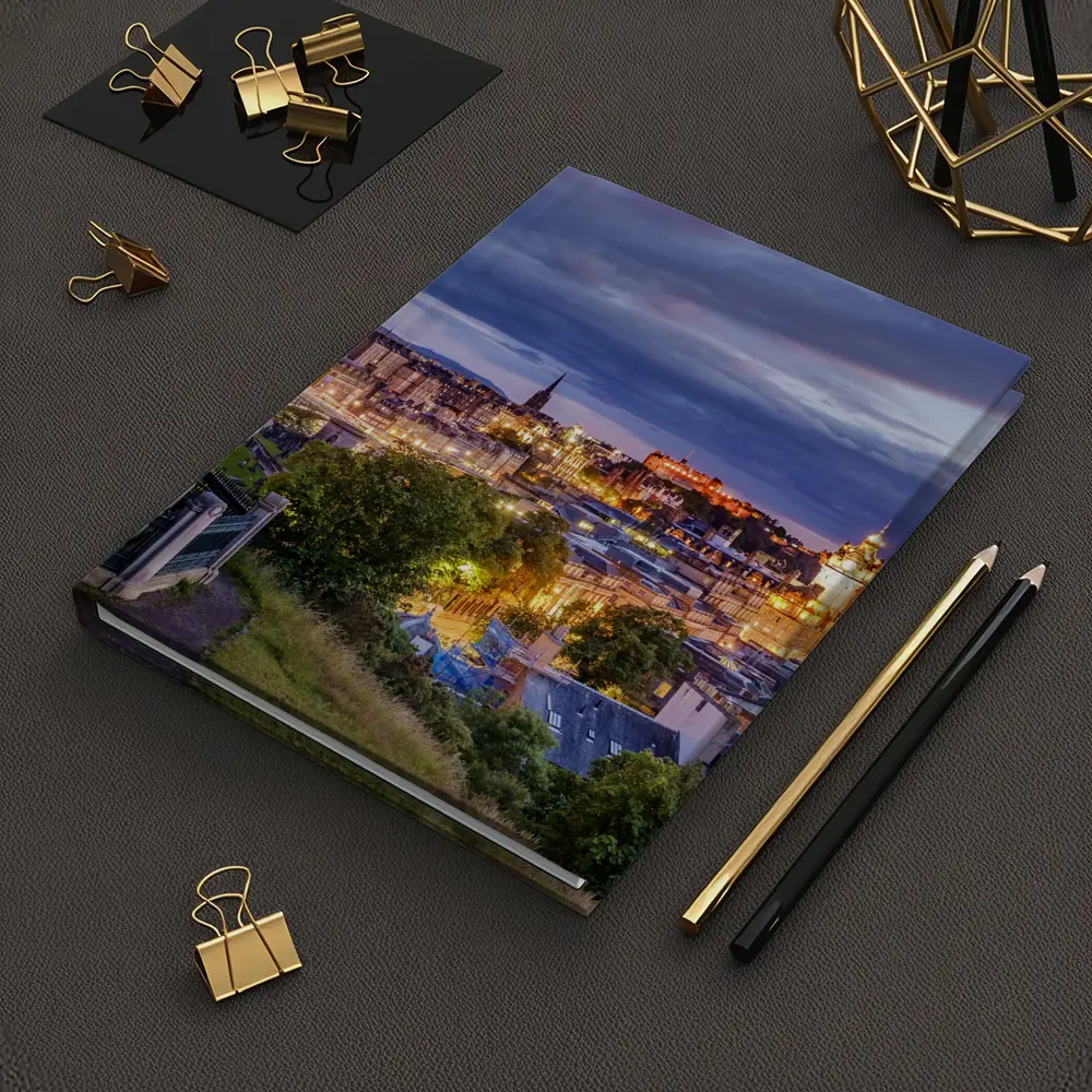 Edinburgh Skyline Dusk Calton Hill Scotland – Notebooks