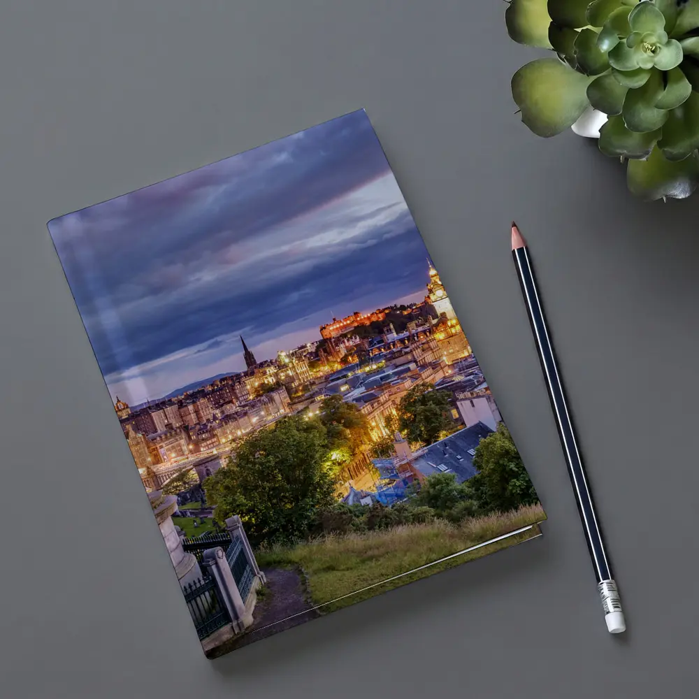 Edinburgh Skyline Dusk Calton Hill Scotland – Notebooks
