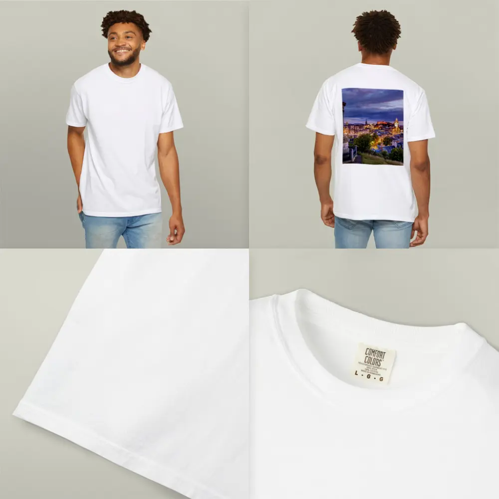Edinburgh Skyline Dusk Calton Hill Scotland – T-Shirts