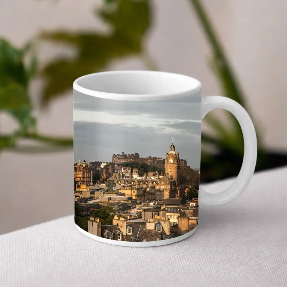 Edinburgh Castle Skyline Scotland Cityscape View – Mugs