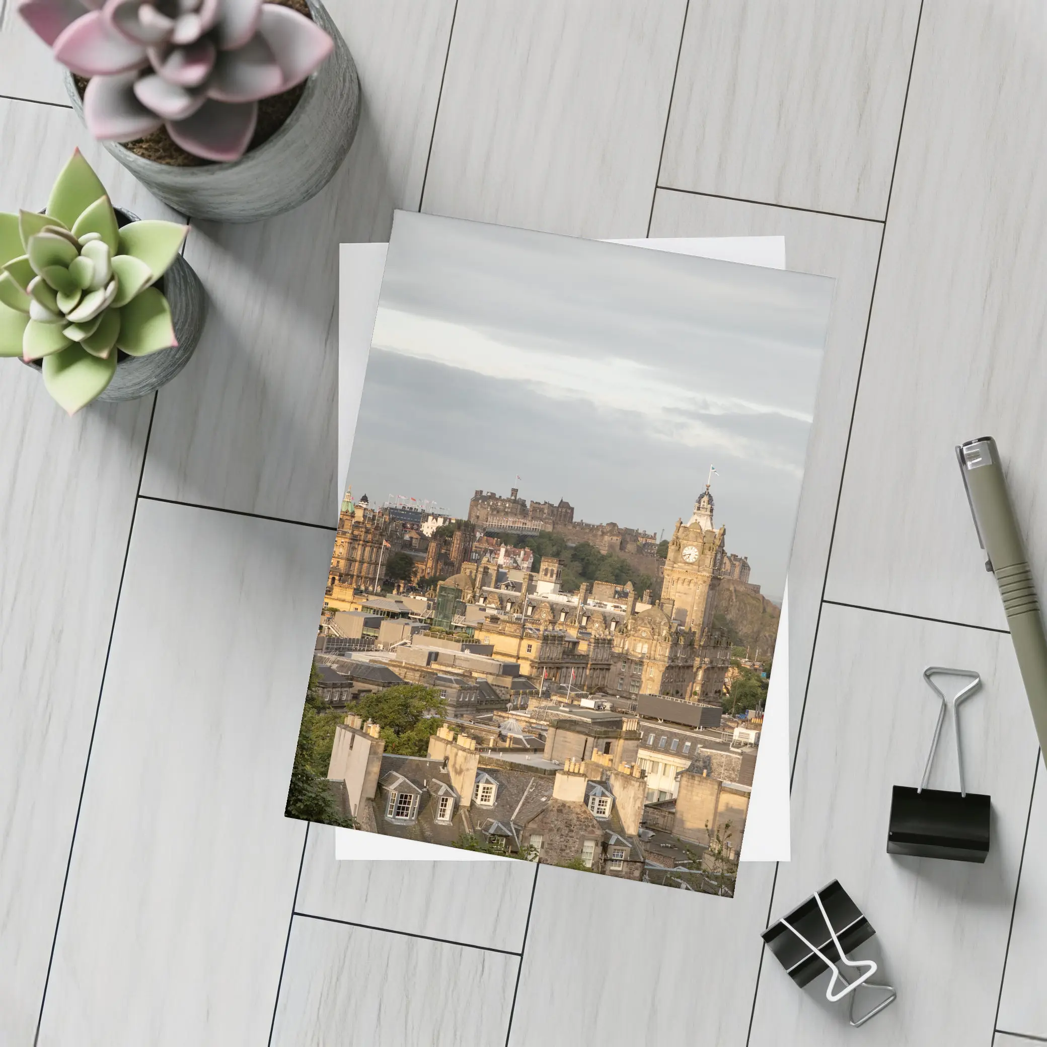 Edinburgh Castle Skyline Scotland Cityscape View – Postcards