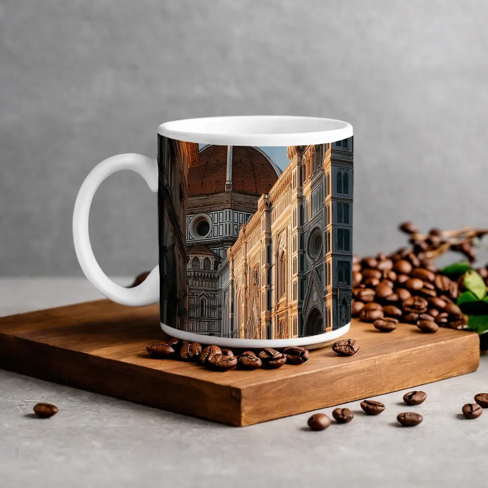 Florence Cathedral Dome Golden Hour Street – Mugs